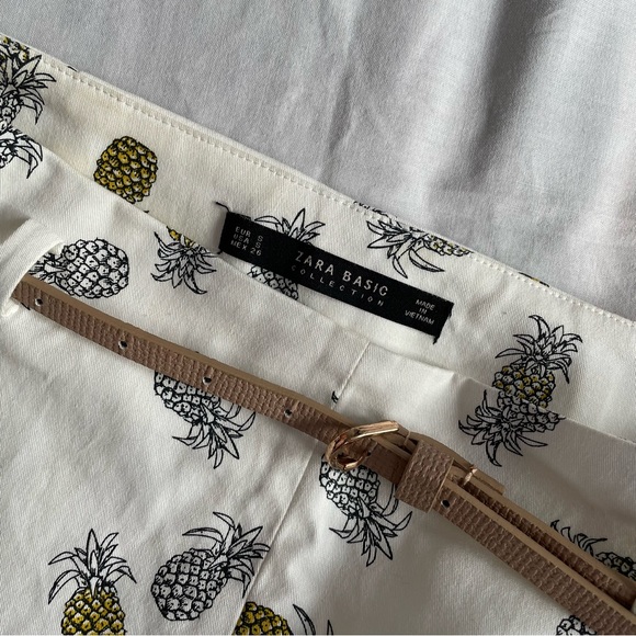 Zara | pineapple shorts with belt, S - Picture 3 of 12
